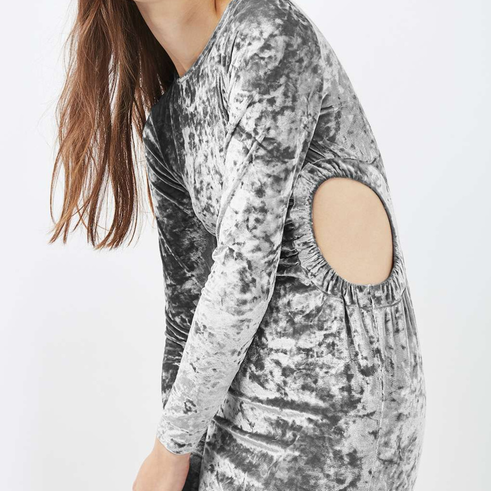 Topshop Cutout Crushed Velvet Dress - Picture 2 of 3